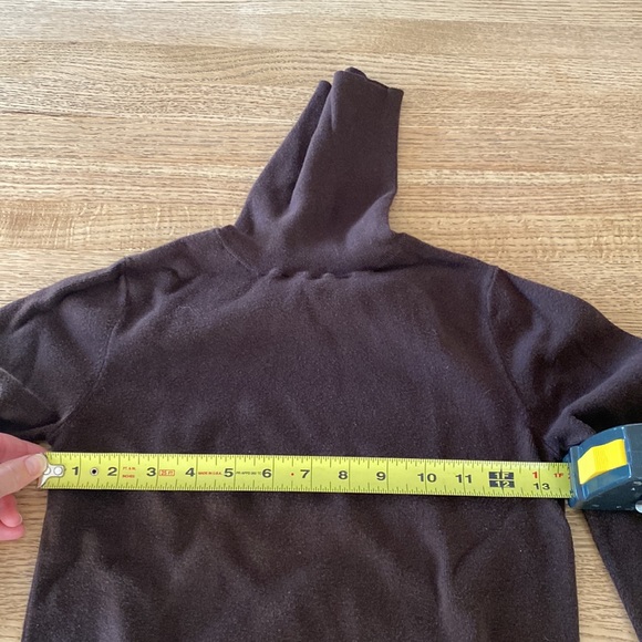 Chocolate brown cotton cashmere blend APC turtleneck sweater, XS - Picture 6 of 7